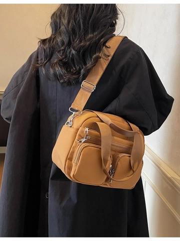 Fashion Minimalist Fabric Crossbody Bag Large Capacity Multi Pocket Shoulder Tote Bag For Women Casual Daily Travel Handbag