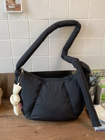 Damen Gesteppt Gepolstert Puffer Schultertasche Große Kapazität Cloud Dumpling Hobo Bag Mit Knoten Strap Mode Lässig Tote