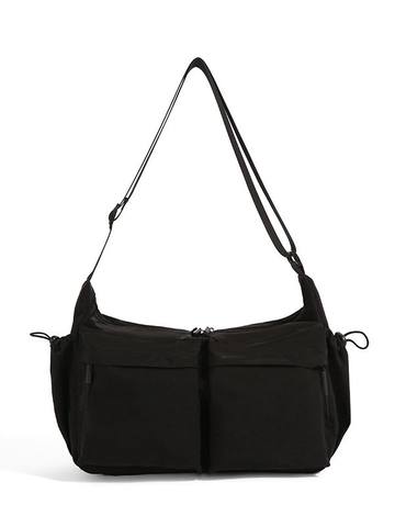 Bolso Mensajero Nailon Gran Capacidad Múltiples Bolsillos Estilo Techwear Impermeable Correa Ajustable Bolso Casual