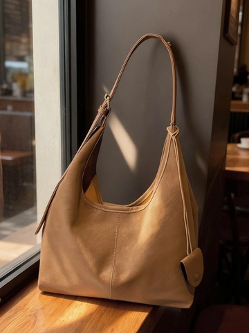 Damen Große Kapazität PU Leder Umhängetasche Vintage Hobo Tote Bag Täglich Pendeln Büro Schultertasche Mit Innentasche