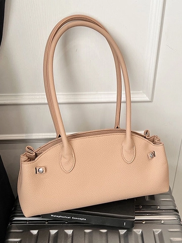 Mode Dames PU Leer Baguette Onderarm Tas Met Textuur Minimalistische Schoudertas Voor Dagelijks Woonwerkverkeer