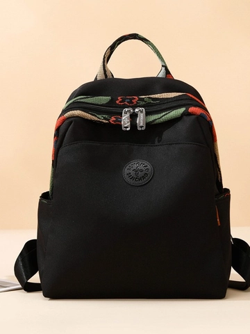 Damen Mode Rucksack Große Kapazität Oxford Gewebe Reisetasche Mit Blumenstickerei Ethno Stil Leichter Schulrucksack