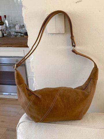 Borsa Hobo in Pelle PU Vintage da Donna con Cuciture a Contrasto Borsa a Tracolla di Grande Capacità Borsa a Spalla di Nicchia alla Moda per il Pendolarismo Quotidiano