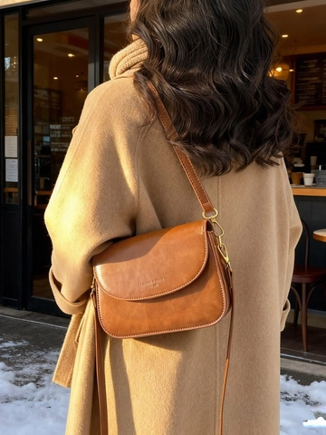 Damen Retro PU Leder Schultertasche Mode Einfache Kleine Quadratische Tasche Flip Umhängetasche Mit Verstellbarem Gurt Alltag Handtasche