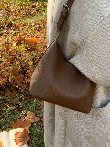Retro Minimalist PU Leather Bucket Bag For Women Fashion Lychee Texture Hobo Shoulder Bag With Adjustable Strap Casual Underarm Bag