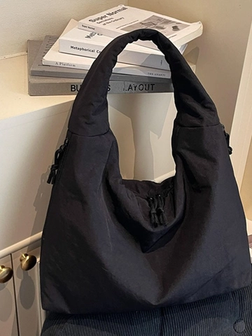 Borsa Tote da Donna in Tessuto Nylon Grande Capacità Stile Coreano Minimalista Borsa a Tracolla Hobo Casual per Pendolarismo
