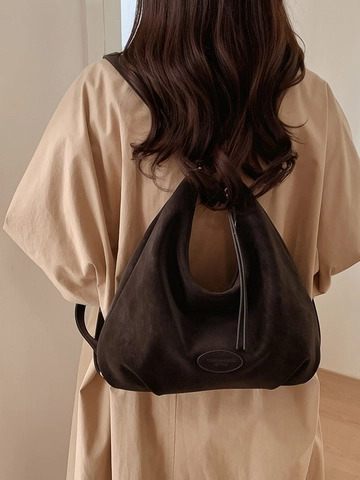 Vintage Große Kapazität Hobo Tasche Für Damen Minimalistische PU Leder Schultertasche Retro Slouchy Tote Pendler Rucksack Handtasche