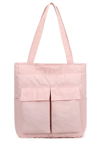 Bolso Tote de Nylon de Gran Capacidad para Mujer Color Sólido Casual con Múltiples Bolsillos Bolso de Hombro Ligero para Trabajo