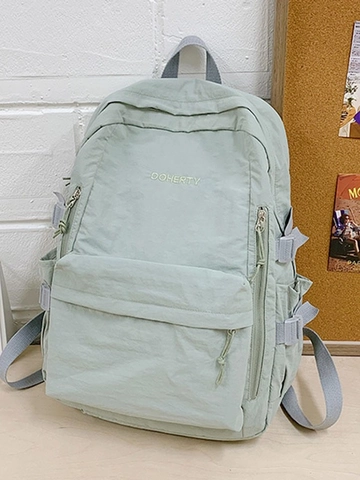 Minimalistische Nylon Schoolrugzak Voor Dames Grote Capaciteit Lichtgewicht Waterbestendige Reistas College Student Daypack