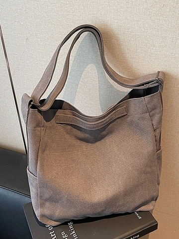 Vintage Segeltuch Umhängetasche Für Damen Große Kapazität Retro Tote Bag Funktionale Pendler Schultertasche Für Schule Büro
