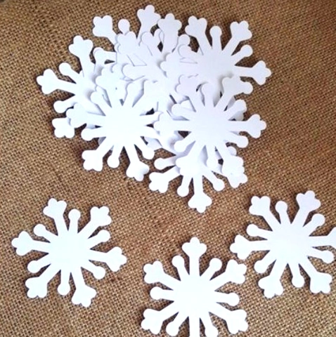 Weiße Lasergeschnittene Weihnachten Schneeflocke Papierkarte Hohle Festliche Dekorationen Für Winterparty DIY Handwerk