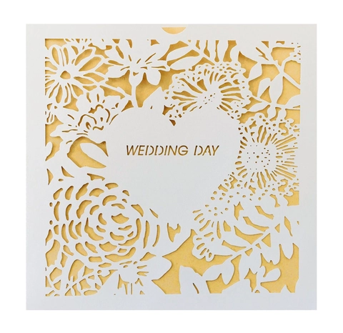 Laser Cut Hollow Rose Heart Invitation Cards Wedding Greeting Card Pearlescent Paper Elegant Floral Invitation For Engagement Party