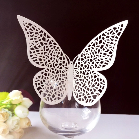 3D Laser Cut Hollow Butterfly Wall Stickers Reflective Pearlescent Paper Butterfly Decor For Wedding Party Home Banquet Decor