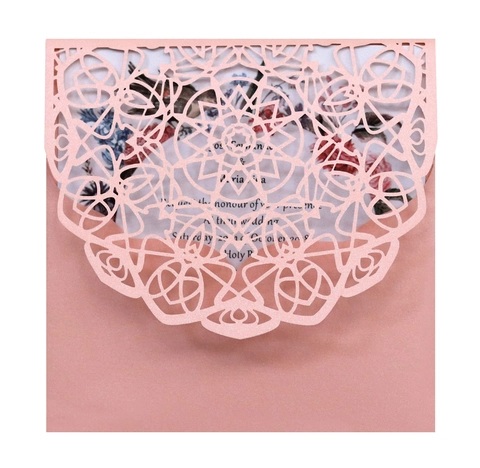 Elegant Laser Cut Hollow Flower Wedding Invitation Cards Pearlescent Paper Greeting Card Envelopes For Wedding Party