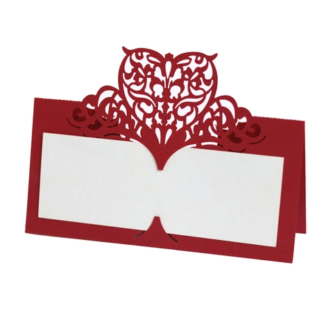 Élégantes Cartes de Place de Mariage en Forme de Cœur Découpées au Laser pour Nom de Table Banquet Fête Papier Perlé