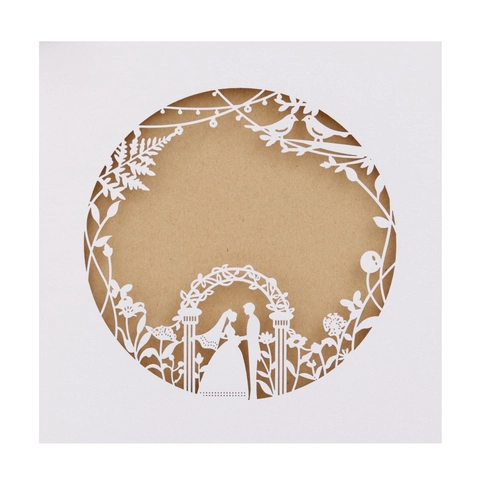 Inviti di Nozze Tagliati al Laser Carta Perlata Silhouette Biglietto d'Invito per Matrimonio Anniversario San Valentino Feste