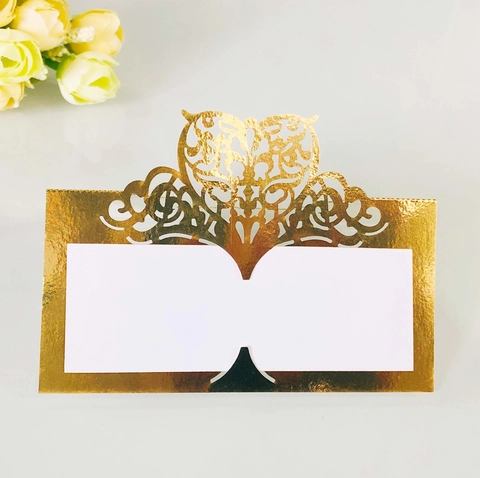 Segnaposti per Matrimonio a Cuore Traforato con Taglio Laser in Carta Perlata per Hotel Feste Banchetti Eleganti