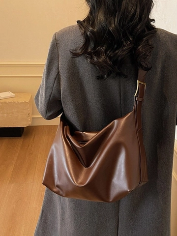 Women Large Capacity PU Leather Tote Bag Fashion Pleated Hobo Shoulder Bag Elegant Commuter Casual Crossbody Bag For Daily