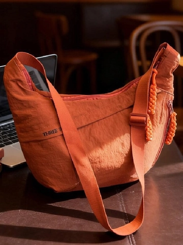 Damen Fashion Nylon Hobo Umhängetasche Große Kapazität Schultertasche Casual Täglich Mode Halbmond Tasche Mit Geflochtenem Reißverschluss