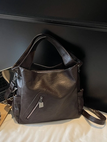 Damen Große Kapazität PU Leder Tote Bag Mode Retro Urban Hobo Bag Pendler Schulter Crossbody Tasche Für Herbst Winter