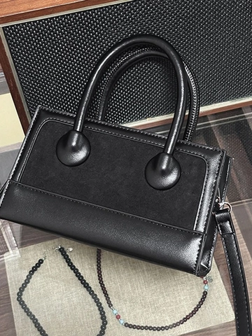 Petit Sac Carré en Cuir PU Vintage pour Femmes Sac à Bandoulière Minimaliste Mode Sac à Main Décontracté Quotidien