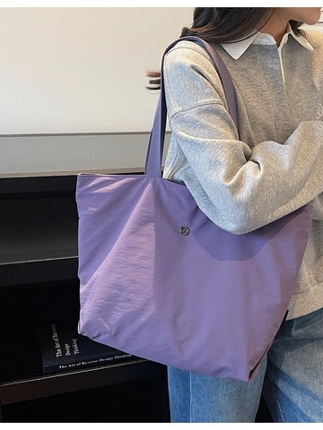 Sac Tote pour Femmes Grande Capacité Sac à Épaule Minimaliste Style Japonais Tissu Durable Sac à Main de Shopping Décontracté avec Fermeture Éclair