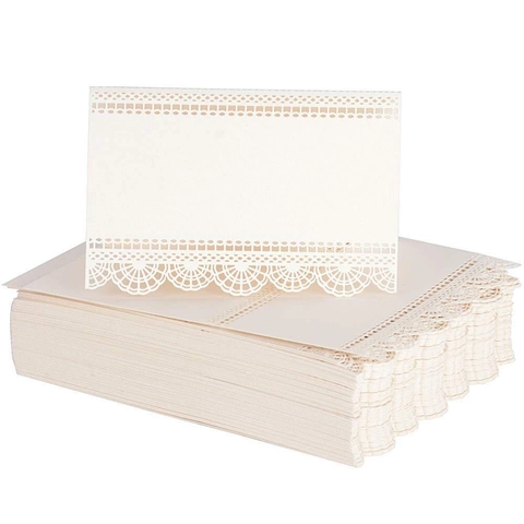Laser Cut Heart Lace Wedding Table Place Cards Hollowed Name Cards For Wedding Party Banquet Decorations Pearl Paper
