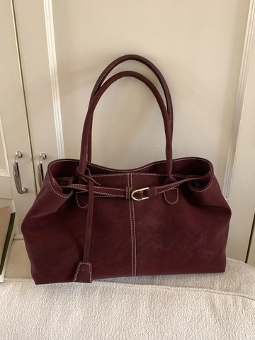 Borsa Sotto l'Ascella in Pelle PU Smerigliata Retrò Francese Donna Cuciture a Contrasto Minimalista Borsa a Spalla Grande Capacità Pendolare