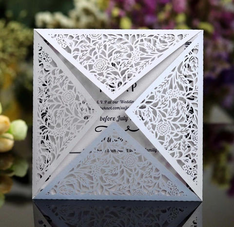 Europese Laser Gesneden Holle Roos Bruiloft Uitnodigingskaart Elegante Florale Verlovingsuitnodiging Met Lint Voor Feest