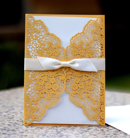 Biglietti Invito Matrimonio Taglio Laser Carta Perlata Inviti Pizzo Con Nastro Di Raso Per Celebrazione Nozze Fidanzamento Festa