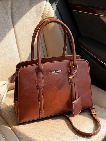 Borsa a Tracolla da Donna in Pelle PU Smerigliata Vintage Borsa a Mano Quadrata Semplice di Grande Capacità Borsa a Tracolla Retro