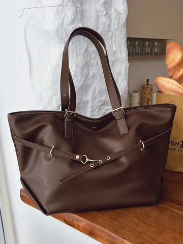 Borsa Tote Retro Grande Capacità da Donna Borsa a Spalla in Pelle PU Moda Cuciture Borsa Sottobraccio Casual da Pendolare