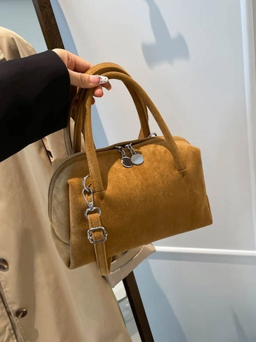 Vintage Stoff Minimalistische Unterarm Schultertasche Für Damen Große Kapazität Korea Stil Boston Kissentasche Täglich Handtasche