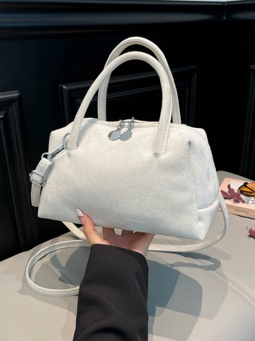 Vintage Stoff Minimalistische Unterarm Schultertasche Für Damen Große Kapazität Korea Stil Boston Kissentasche Täglich Handtasche