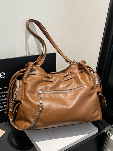 Dames Vintage Tote Bag Grote Capaciteit PU Leer Mode Schoudertas Multi-Pocket Onderarm Hobo Tas Met Verstelbare Riem