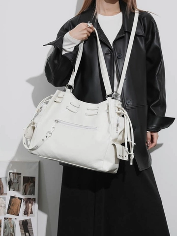 Dames Vintage Tote Bag Grote Capaciteit PU Leer Mode Schoudertas Multi-Pocket Onderarm Hobo Tas Met Verstelbare Riem