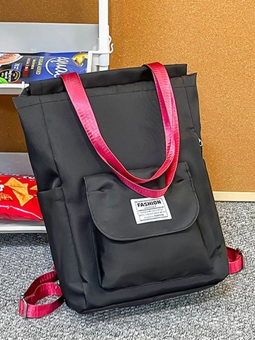Zaino Fashion in Nylon da Donna Grande Capacità Zaino da Scuola per Studenti Zaino per Laptop Spallacci a Contrasto Impermeabile