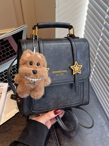 Zaino in Pelle PU da Donna Vintage Decorazione Stella Mini Borsa da Scuola Casual Borsa a Tracolla Moda Stile College