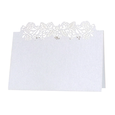 Marque-places de Mariage Ajourés au Laser Rose pour Décoration de Table de Banquet de Fête Cartes de Nom en Papier Nacré