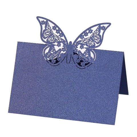 Laser Cut Butterfly Wedding Place Cards Pearlescent Paper Hollow Out Name Cards For Banquet Table Decoration Party Decor