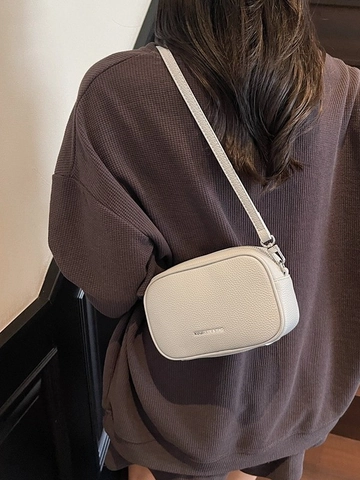 Dames PU Leer Crossbodytas Mode Lychee Textuur Camera Vierkante Tas Verstelbare Schouderband Dagelijkse Handtas