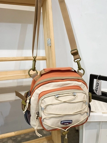 Multi-Functional Outdoor Hiking Backpack For Women Lightweight Nylon Color Block Crossbody Bag Functional Shoulder Pack