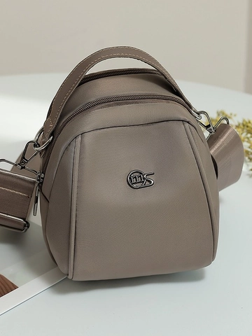 Dames Casual Nylon Crossbody Tas Schelpvorm Meerlaagse Rits Waterdichte Kleine Schoudertas Met Verstelbare Brede Band Handvat