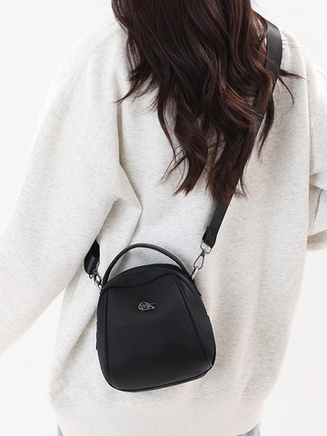 Dames Casual Nylon Crossbody Tas Schelpvorm Meerlaagse Rits Waterdichte Kleine Schoudertas Met Verstelbare Brede Band Handvat