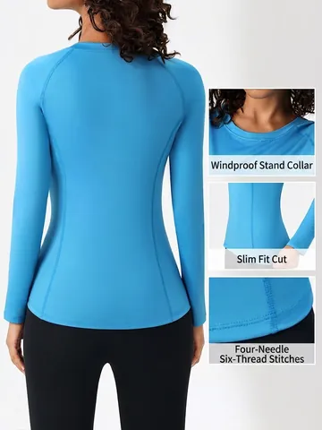 Women Long Sleeve Sport T-Shirt High Elastic Quick Dry Running Fitness Yoga Top Slim Fit Raglan Sleeve Solid Color Workout Gym Wear