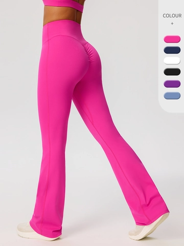 Women High Waist Flare Yoga Pants Butt Lifting Scrunch Leggings Breathable Stretch Quick Dry Fitness Gym Sport Flare Trousers