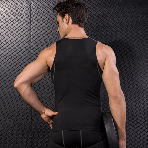 Men Sports Compression Tank Top Sleeveless Quick Dry Fitness Vest For Basketball Running Training Gym Bodybuilding