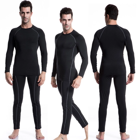 Haut de Compression Homme Manches Longues Séchage Rapide T-Shirt Sport Fitness Course à Pied Base Layer Top Élastique
