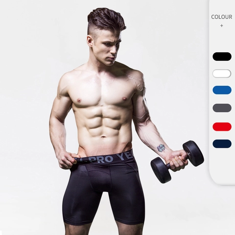 Herren PRO Sport Kompressions-Shorts Hochelastisch Schnelltrocknend Fitness Laufshorts Mesh Atmungsaktiv Enge Trainingshose