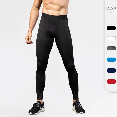 Herren PRO Sport Kompressionshose Hoch Elasthan Schnell Trocknend Laufen Training Fitness Tights Polyester Mesh Spleißen Gym Leggings